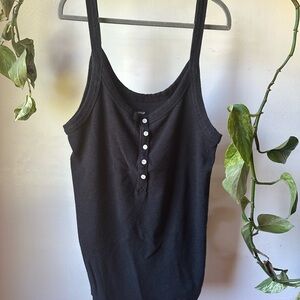 Aerie Black Fitted Sleeveless Tank Top